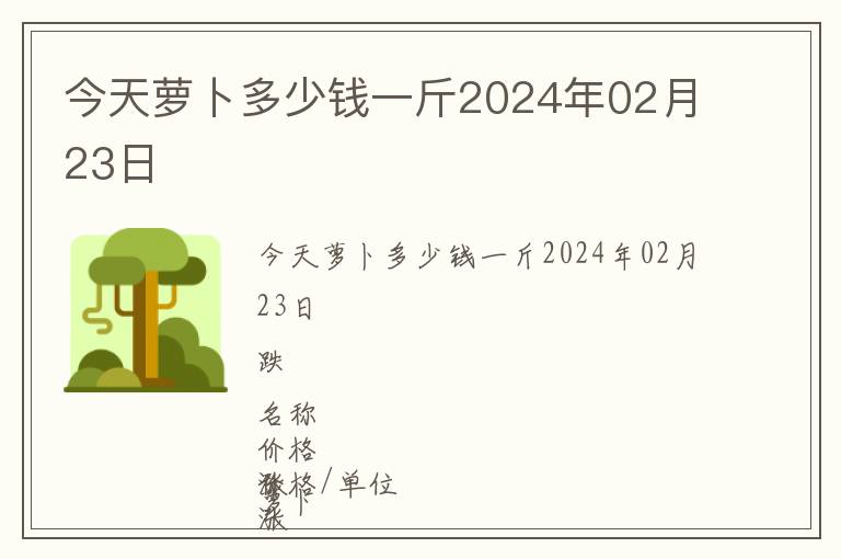 今天蘿卜多少錢一斤2024年02月23日