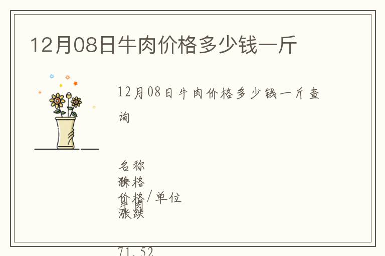 12月08日牛肉價格多少錢一斤