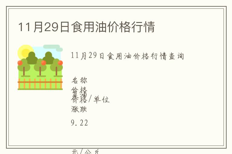 11月29日食用油價格行情
