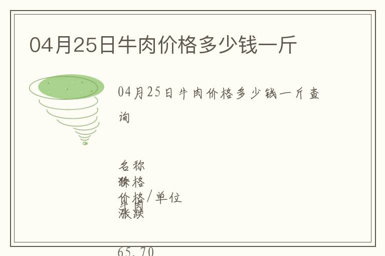04月25日牛肉價格多少錢一斤