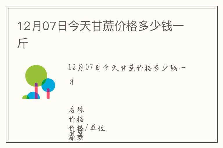 12月07日今天甘蔗價(jià)格多少錢一斤