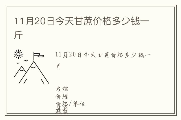 11月20日今天甘蔗價(jià)格多少錢一斤