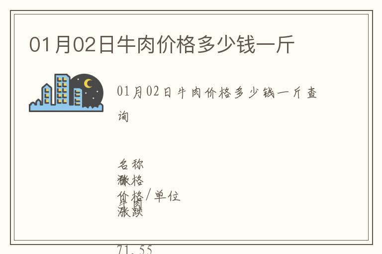 01月02日牛肉價格多少錢一斤