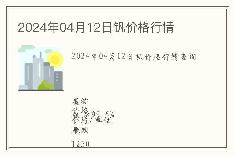 2024年04月12日釩價格行情