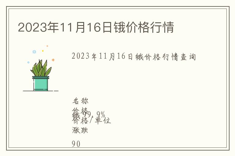 2023年11月16日鋨價(jià)格行情