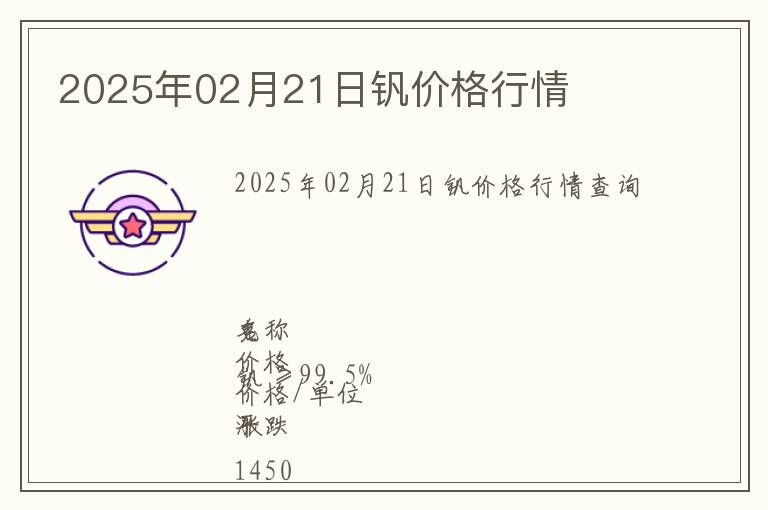 2025年02月21日釩價格行情
