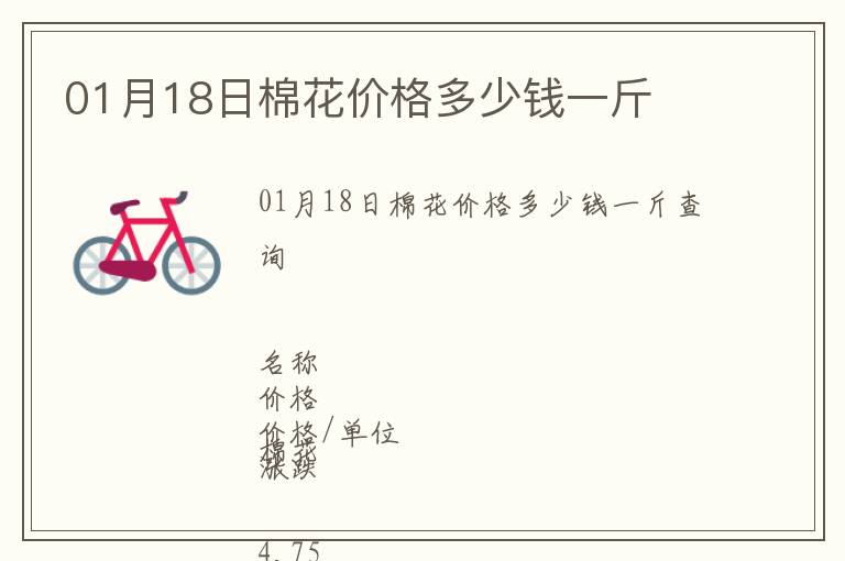 01月18日棉花價(jià)格多少錢(qián)一斤