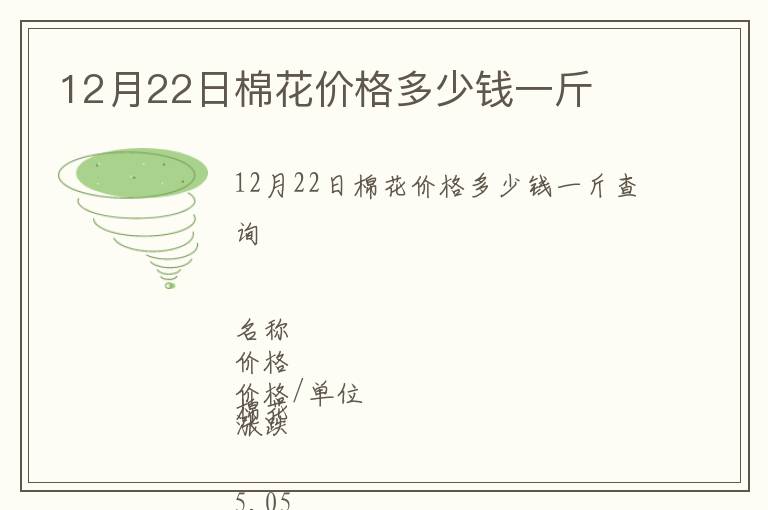 12月22日棉花價格多少錢一斤