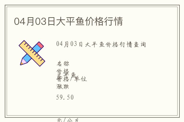 04月03日大平魚價(jià)格行情