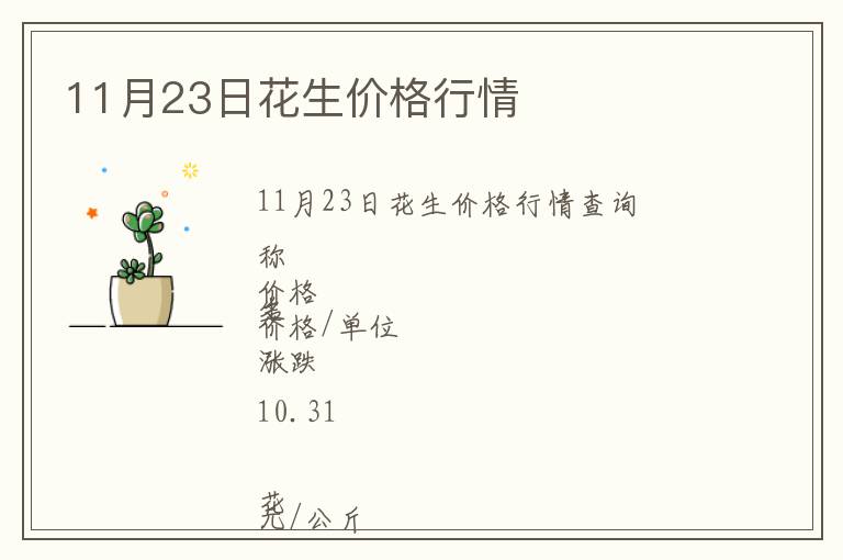 11月23日花生價(jià)格行情