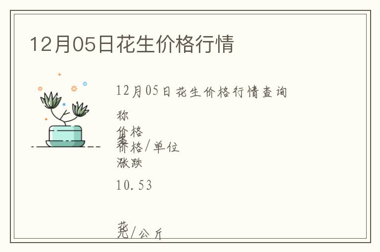 12月05日花生價格行情