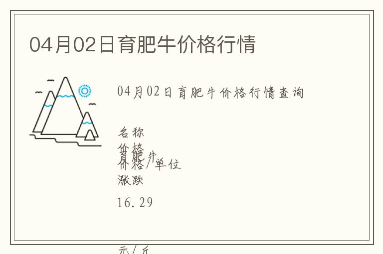 04月02日育肥牛價(jià)格行情
