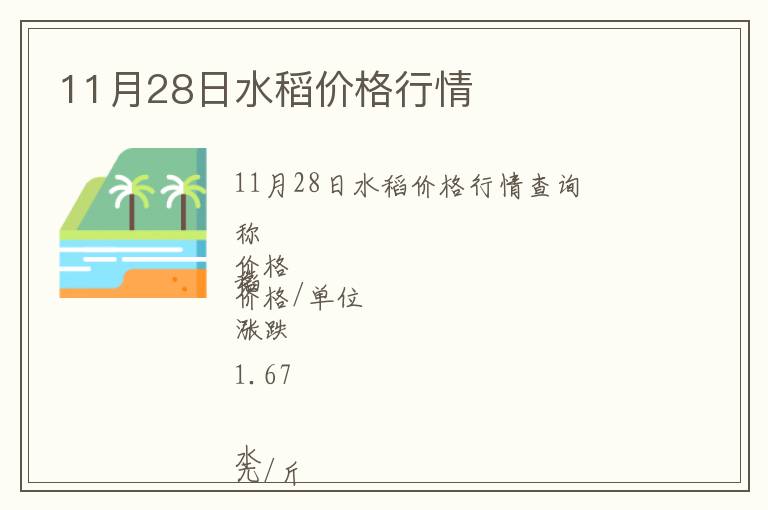 11月28日水稻價格行情