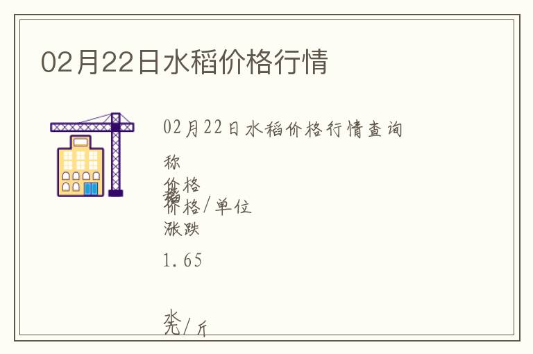 02月22日水稻價格行情