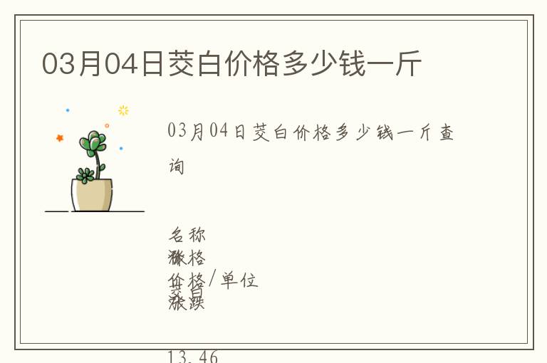 03月04日茭白價格多少錢一斤