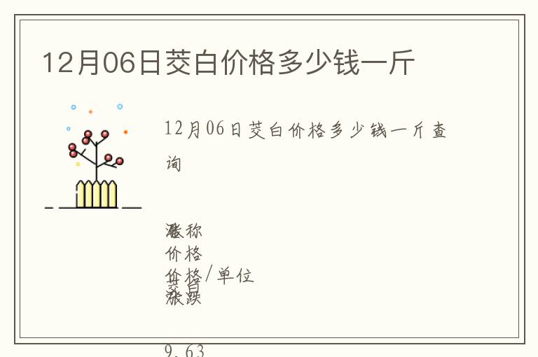 12月06日茭白價格多少錢一斤