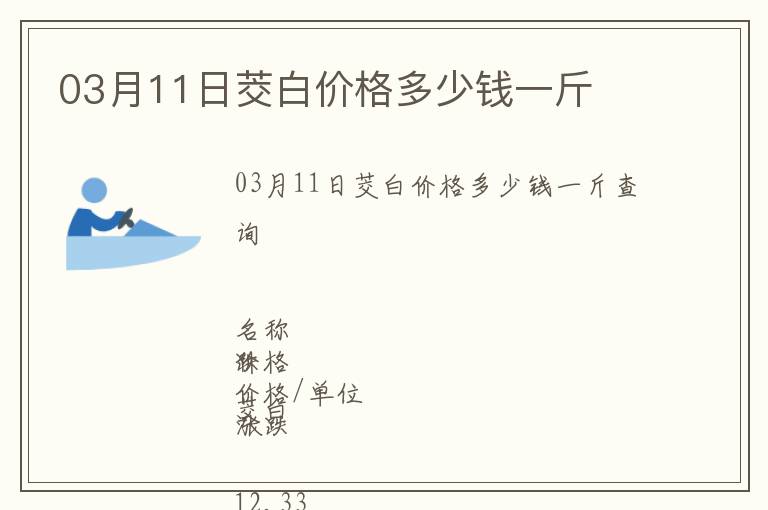 03月11日茭白價格多少錢一斤