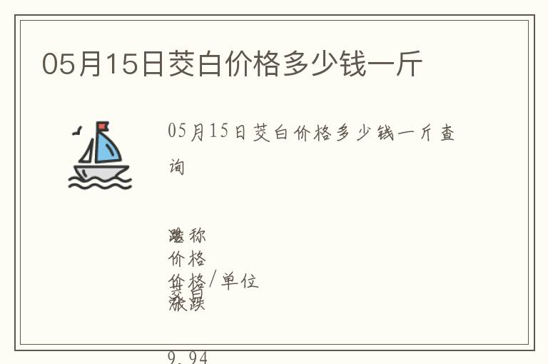 05月15日茭白價格多少錢一斤