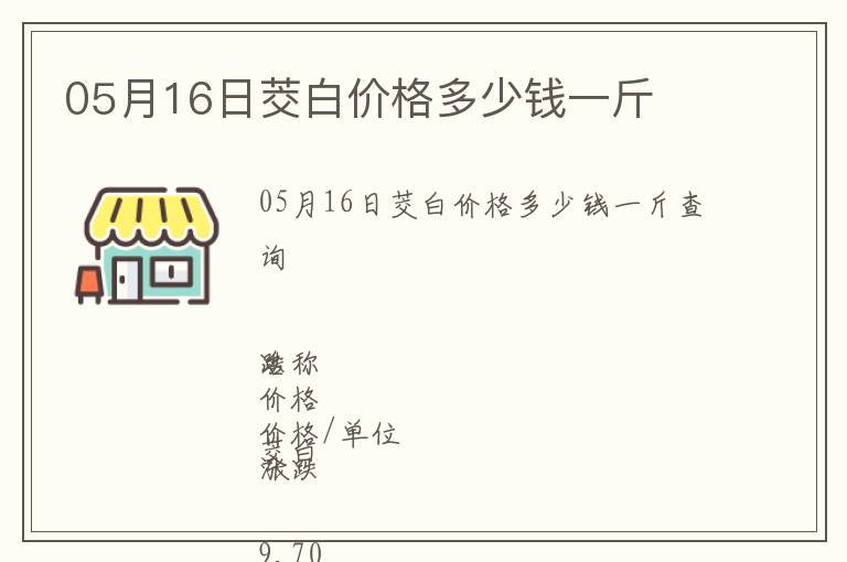05月16日茭白價格多少錢一斤