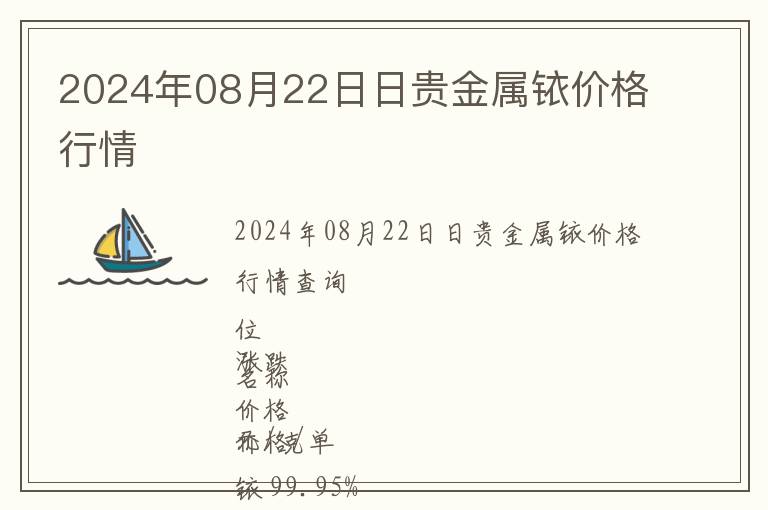 2024年08月22日日貴金屬銥價格行情