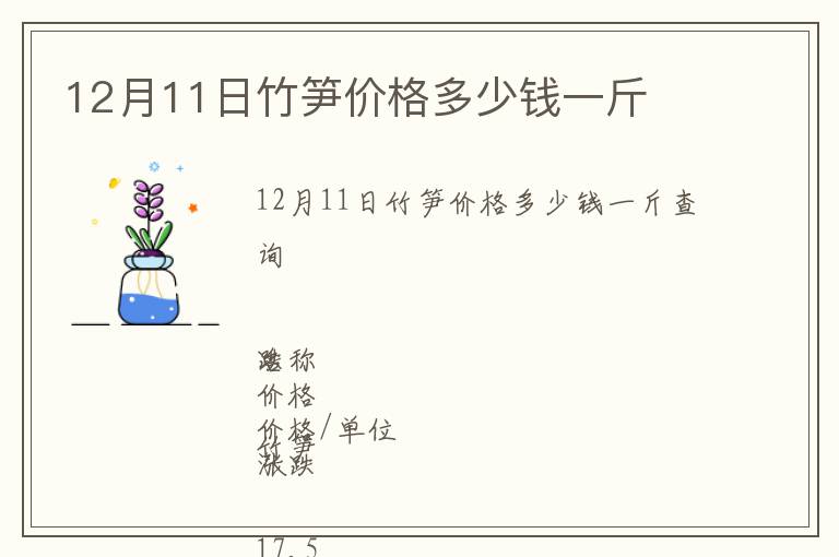 12月11日竹筍價格多少錢一斤