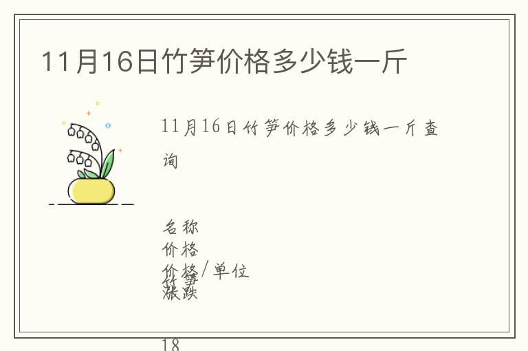 11月16日竹筍價(jià)格多少錢(qián)一斤