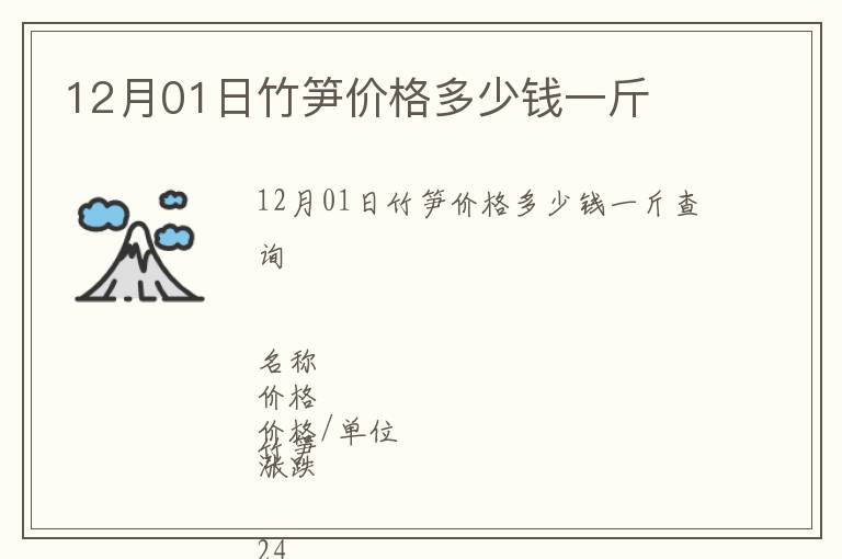 12月01日竹筍價(jià)格多少錢一斤