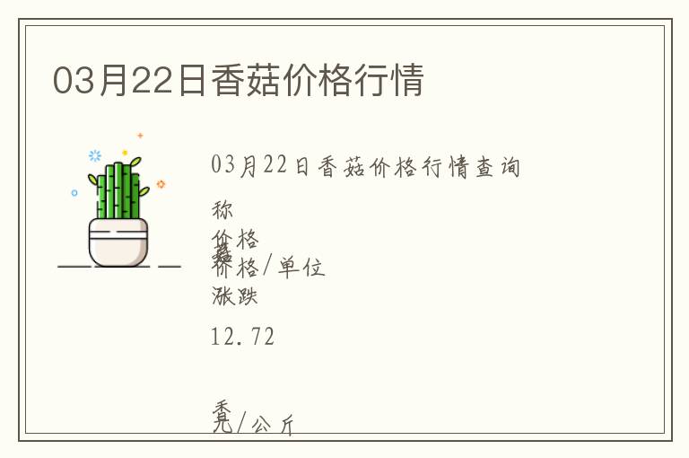 03月22日香菇價格行情