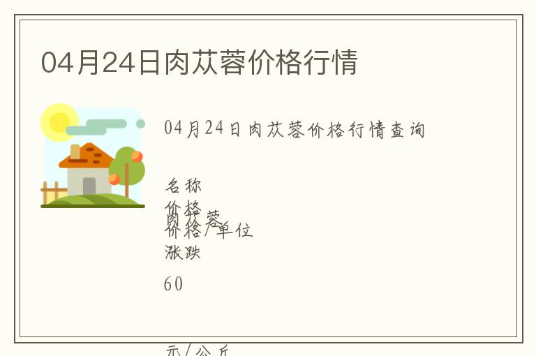 04月24日肉蓯蓉價格行情