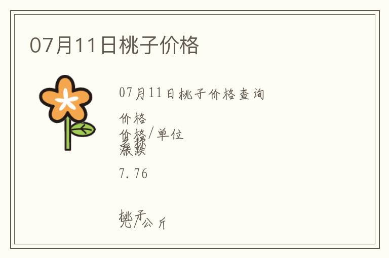 07月11日桃子價格