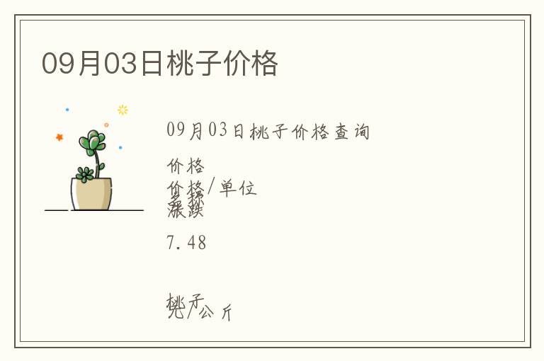 09月03日桃子價格