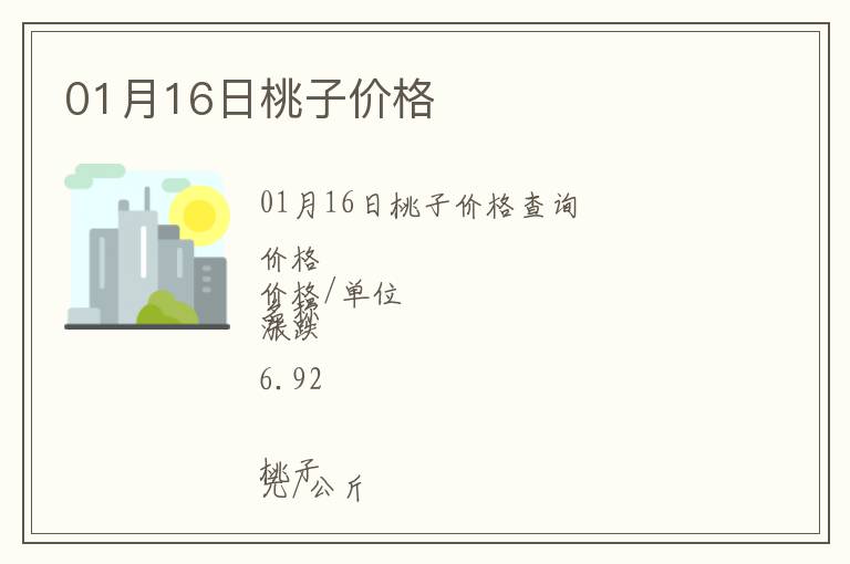 01月16日桃子價格