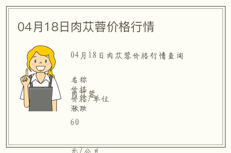 04月18日肉蓯蓉價格行情