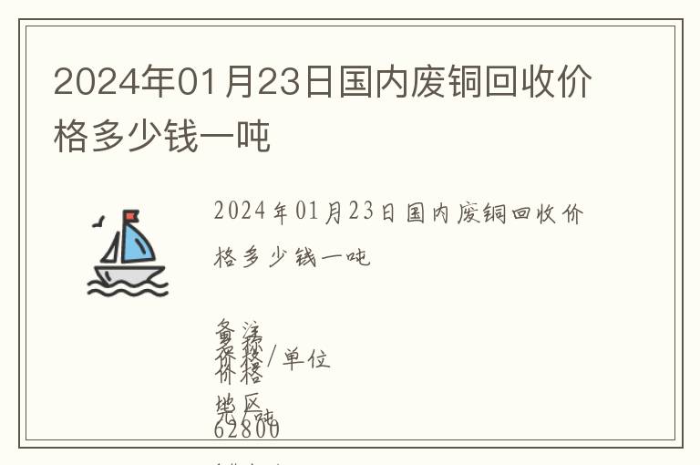 2024年01月23日國內廢銅回收價格多少錢一噸