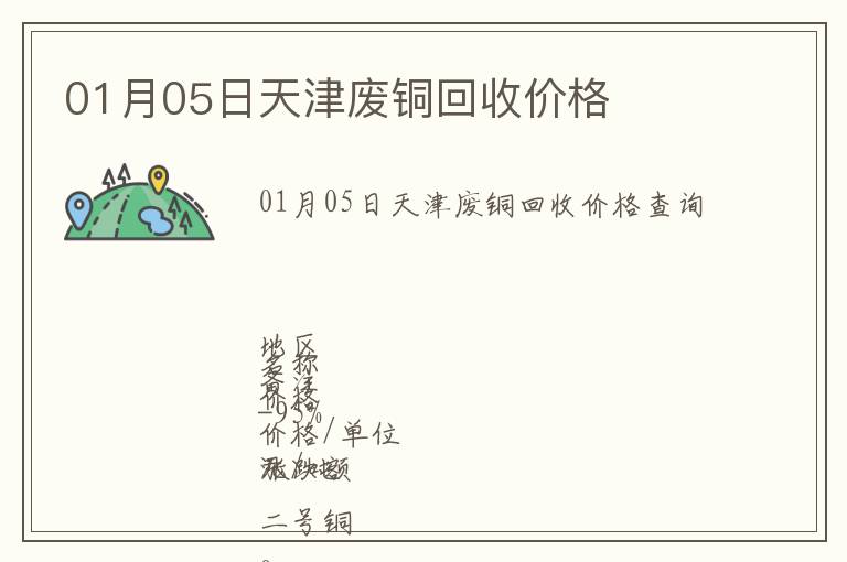 01月05日天津廢銅回收價(jià)格