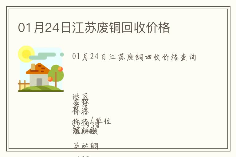 01月24日江蘇廢銅回收價(jià)格