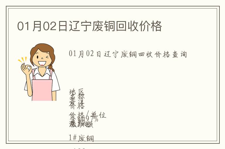 01月02日遼寧廢銅回收價(jià)格