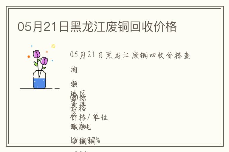 05月21日黑龍江廢銅回收價(jià)格