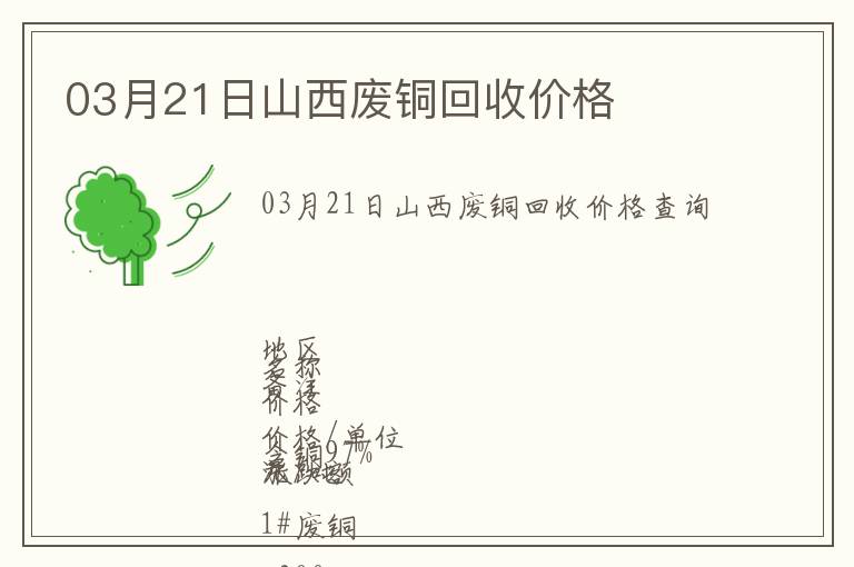 03月21日山西廢銅回收價(jià)格