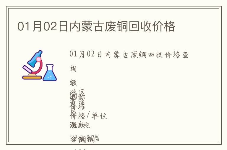 01月02日內(nèi)蒙古廢銅回收價格