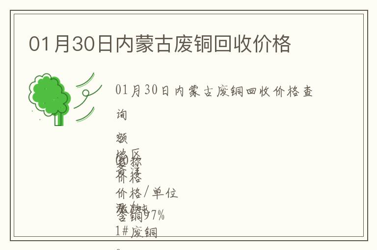 01月30日內(nèi)蒙古廢銅回收價格
