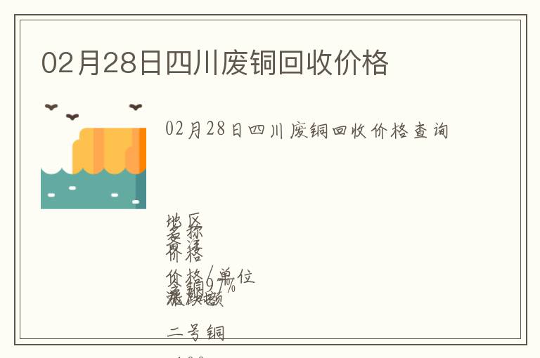 02月28日四川廢銅回收價(jià)格