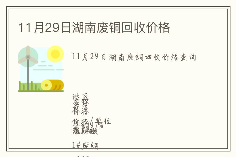 11月29日湖南廢銅回收價(jià)格
