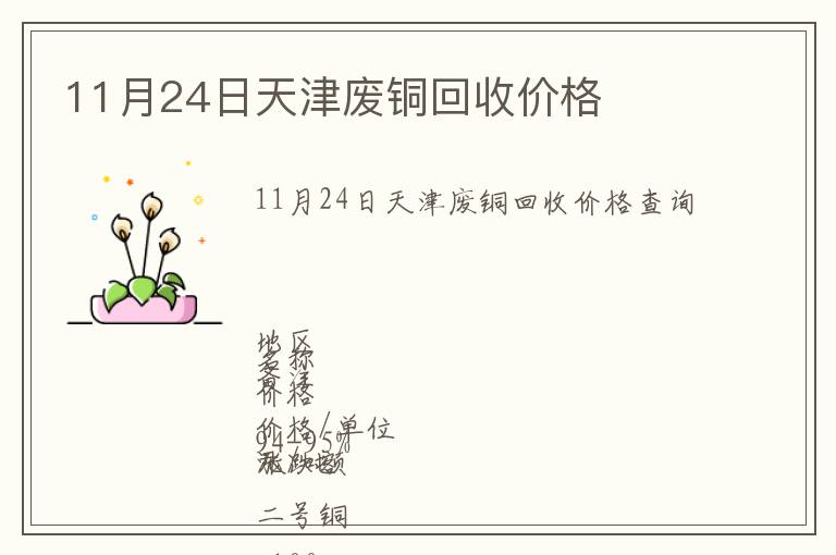 11月24日天津廢銅回收價(jià)格