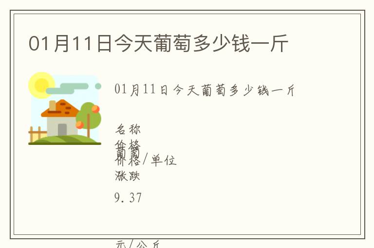 01月11日今天葡萄多少錢一斤