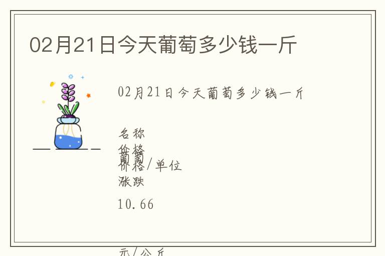 02月21日今天葡萄多少錢一斤