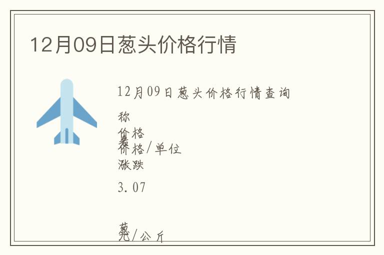 12月09日蔥頭價(jià)格行情