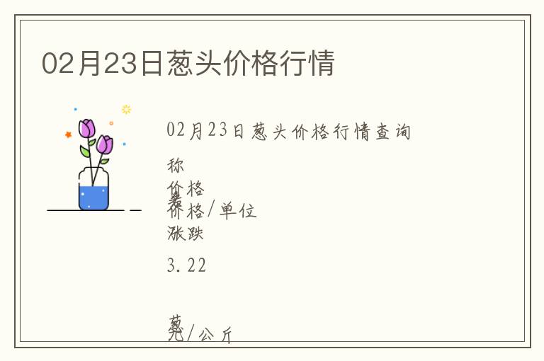 02月23日蔥頭價格行情
