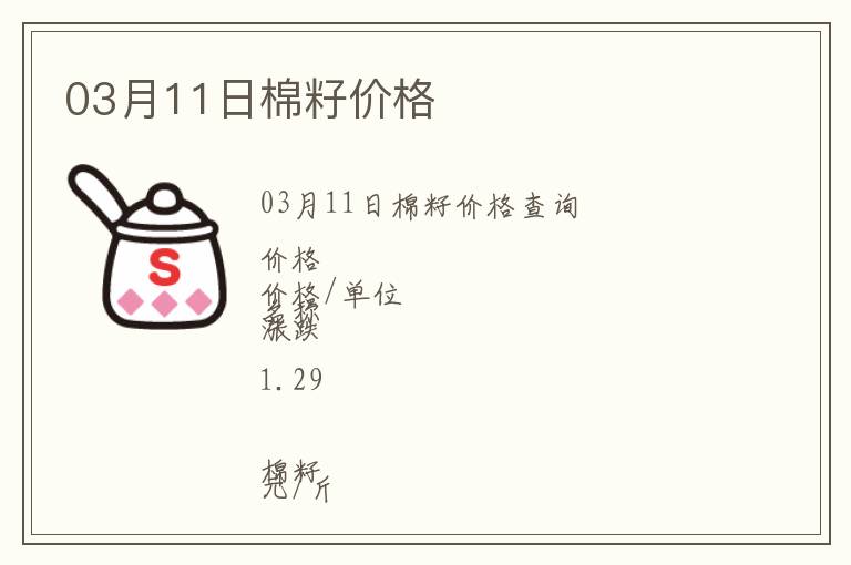03月11日棉籽價格