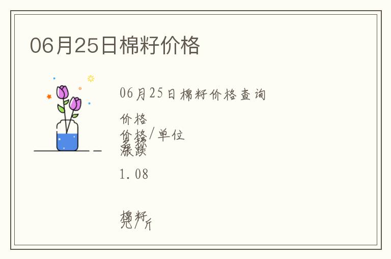 06月25日棉籽價格
